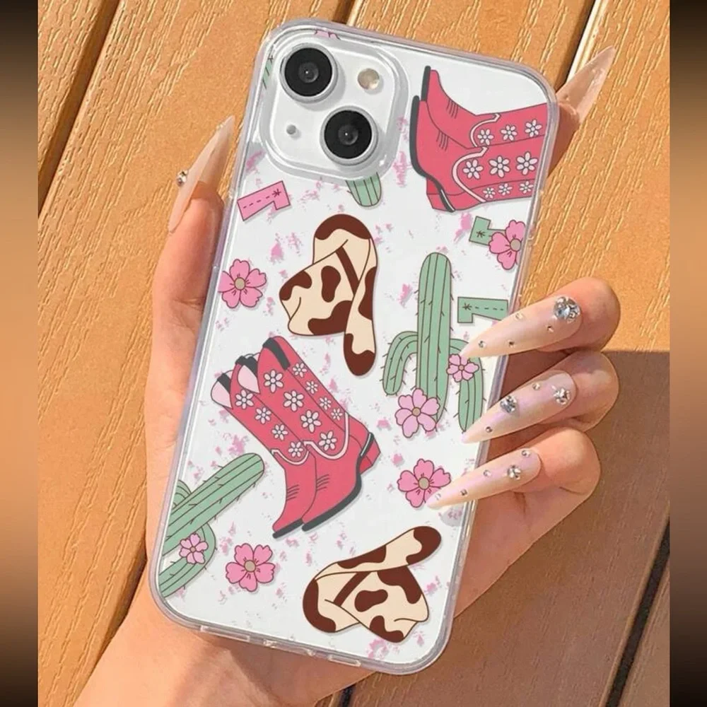 Western Cowboy Hat Transparent Cell Phone Case iPhone 14 plus
